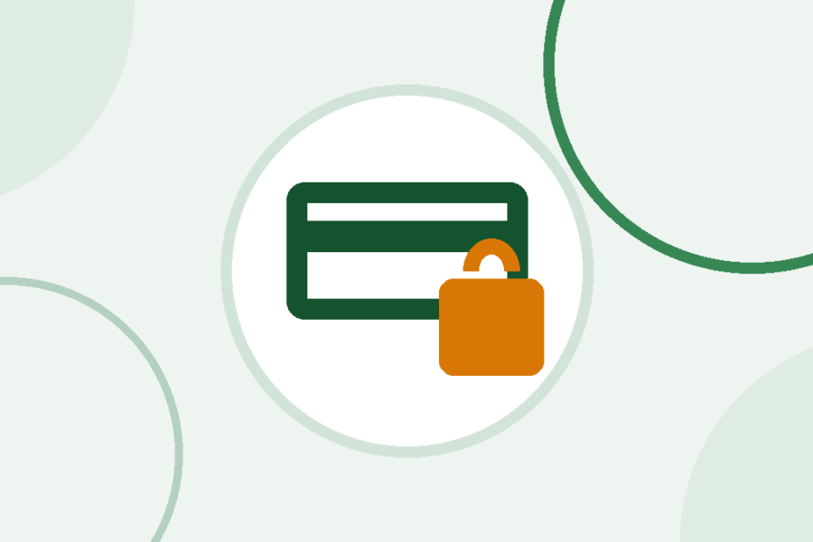 Icono de una tarjeta bancaria con un candado