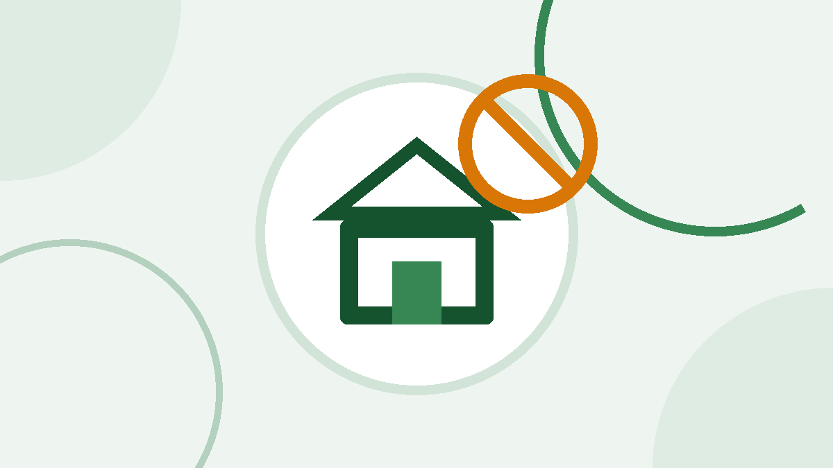 Icono de una casa con una señal de prohibido