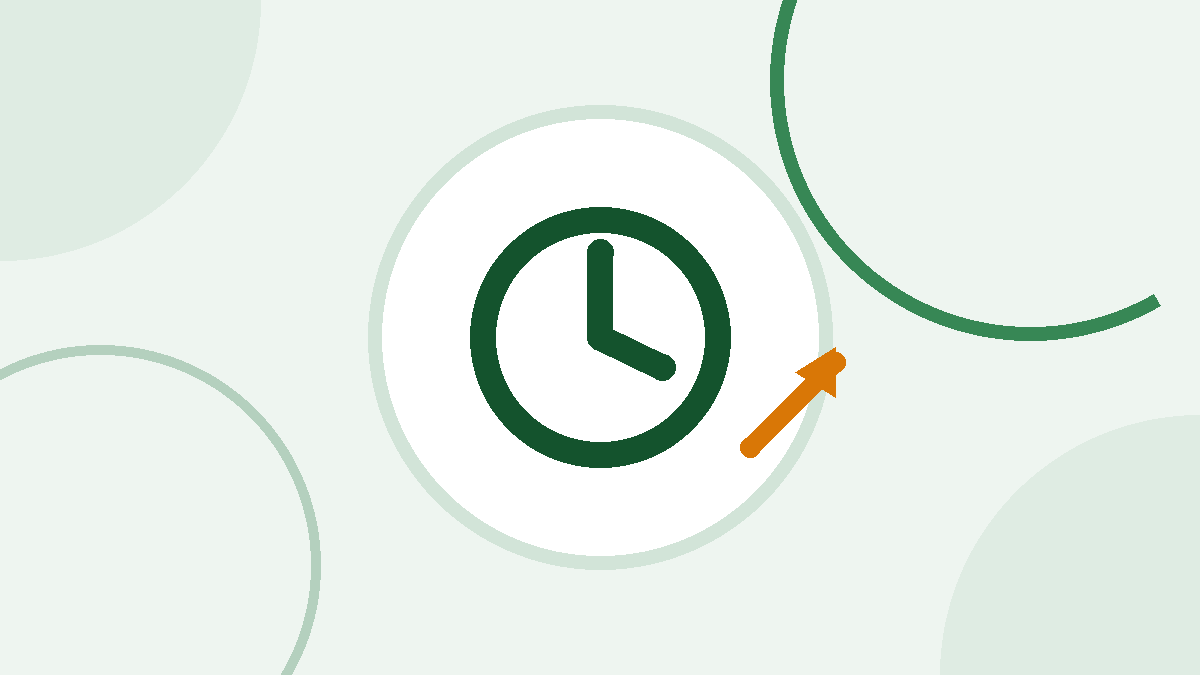 Icono de un reloj con una flecha que sube