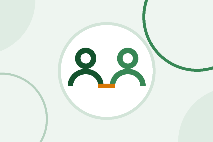 Icono de dos personas unidas